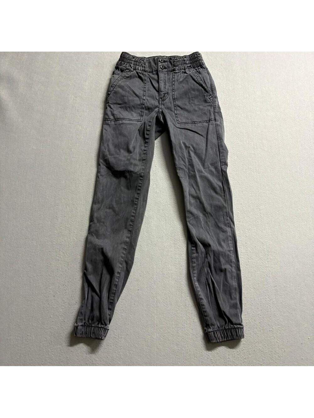 American Eagle Jogger Pants Womens 0 Gray Elastic Waist Utility Cargo Pockets